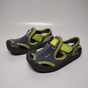 Nike Sunray Protect Water Shoe Sandal Boys Toddler 6 Gray Covered Toe Adjustable