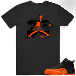 23 JM White T-Shirt Inspired by Jordan 12 Brilliant Orange