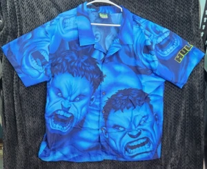 2002 Marvel Incredible Hulk AOP Shirt Men’s Large Y2K Button Up Vintage Comic - Picture 1 of 13