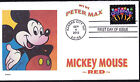 PETER MAX  MICKEY MOUSE   RED   1 OF 5      FDC- DWc  CACHET