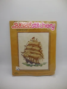 Vintage Sunset Designs Needlepoint Kit "Before The Wind" no.2501 NIP - Picture 1 of 5