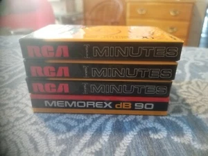 (4) Casetes de audio vintage sellados 3 RCA 1 Memorex - Imagen 1 de 2