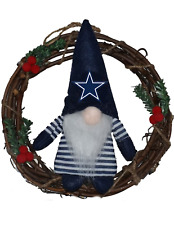 Dallas Cowboy Gnome holiday Wreath NWT NFL Licensed 12" Christmas Football decor