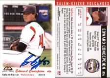 Edward Concepcion Signed 2010 Grandstand Salem-Keizer Volcanoes  Card Auto AU
