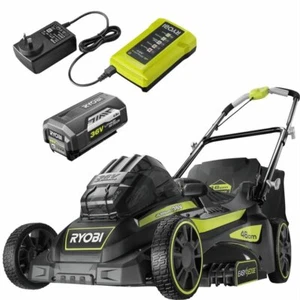 Ryobi 36V 18" Brushless Cordless Electric Lawn Mower + 4.0ah Battery Charger Kit - Picture 1 of 11