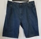 SWISS CROSS Men's Dark Blue Denim Jean Shorts Embroidered Pockets Size 40