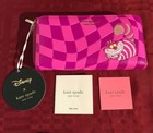 Disney X Kate Spade Alice in Wonderland Cheshire Cat Zip Around Wallet NEW