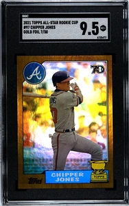 2021 Topps All Star Rookie Cup #97 Chipper Jones GOLD FOIL /50 SGC 9.5 MINT+ - Picture 1 of 2