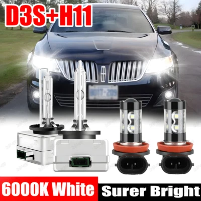 Faros delanteros HID haz alto/bajo + luz antiniebla 4x bombilla para Lincoln MKS 2009-2016 Foto 1 de 4