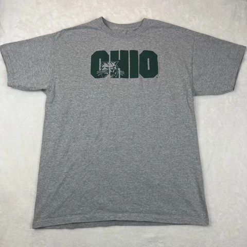 Ohio Bobcats College Football Shirt Large Box Logo NCAA Sport Athletic Fit Tee Cover