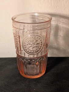 Bormioli Rocco Romantische Kühlbox Trinkglas 16 Unzen Zuckerwatte Rosa Italien - Bild 1 von 3