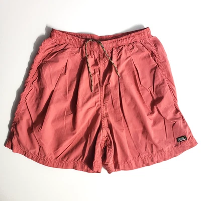 Pantalones cortos de colección años 80 90 LL Bean Baggies para mujer L rosa nailon con cordón plisado 5” Foto 1 de 4
