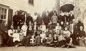 Antique 1898 Cabinet Photo Lake George Group People J.A. Thatcher All Identified - Picture 1 of 4