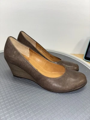 Preciosos tacones GABOR marrón UK 3.5 / US 5.5 para mujer punta redonda cuña apilada Foto 1 de 4