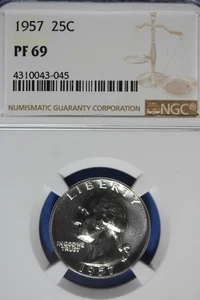 1957 NGC 25C PF69 WASHINGTON QUARTER #B50805 - Picture 1 of 2
