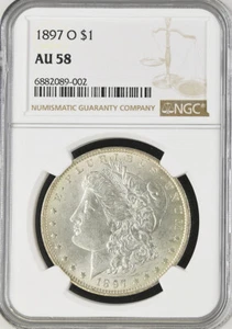 1897-O Morgan Silver Dollar NGC AU58 - Picture 1 of 2