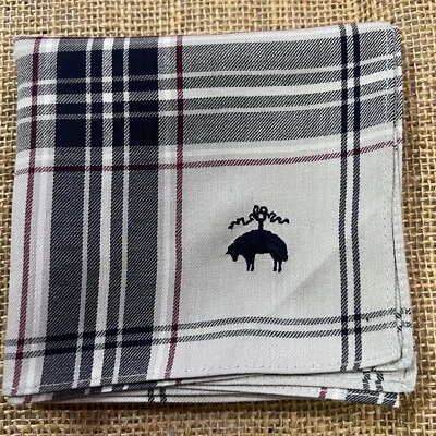 PAÑUELO HOMBRE ALGODÓN ARTE BOLSILLO CUADRADO 18" CLÁSICO AZUL OSCURO GRIS CUADROS Foto 1 de 3