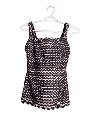 Profile by Gottex Women Confetti Skirted Tankini Swim Top Size 32D Black White - Image 1 of 4