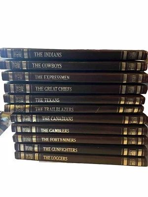 Time-Life Books "The Old West Series" set of 11 Brown Leather Hard Cover VTG Foto 1 de 4
