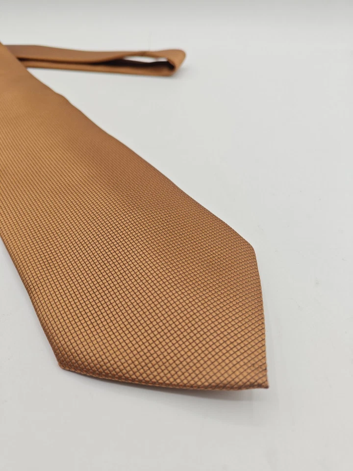 🇮🇹 Venezia мужской коричневый чек шелковый галстук сделано в Италии 58 x 3,75  - Изображение 1 из 4