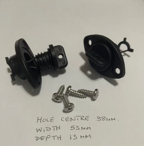 2x Universal Black Water Drain Plugs Boat/Canoe/Kayak Etc Simple Fit - Picture 1 of 4