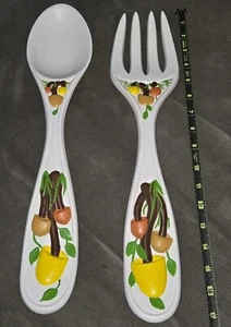 Vtg Large Mushroom Spoon & Fork Wall Hanging 70’s Home Decor Ceramic - Picture 1 of 6