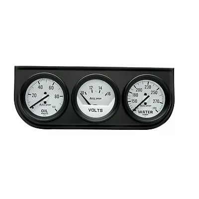 AutoMeter 2-1/16" Black Gauge Console Oil Press / Water Temp / Voltmeter 2327 - Image 1 of 4