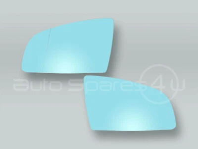 Blue Heated Door Mirror Glass and Backing Plate PAIR fits 2005-2008 AUDI A6 - Image 1 of 2