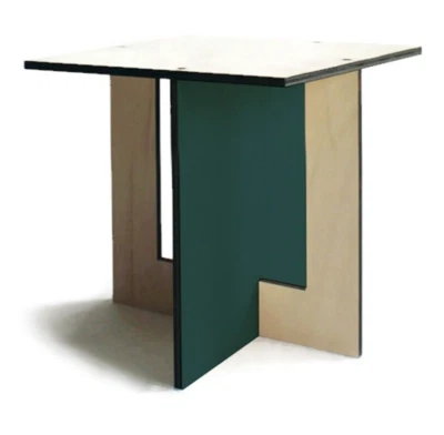 Contemporary Square Wooden Side Table for Small Spaces - Inspired by Fibonacci - Image 1 of 4
