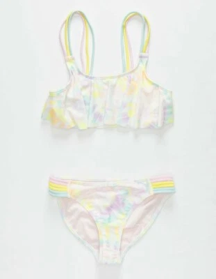 Volcom L59046 Kids Neon Trippin Out Girls Flutter Bikini Set Size 14 - Image 1 of 2