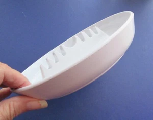 Cenicero redondo multiranura de melamina blanca de colección GES-LINE 541 EE. UU. MCM cigarrillos cigarros - Imagen 1 de 7