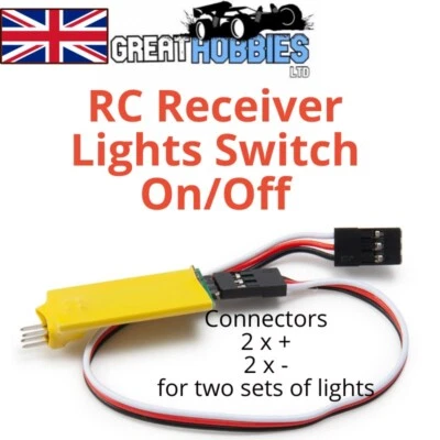 RC Receiver Lights Switch On/Off Control Electronic Switch for RC Planes Car UK - Image 1 of 3