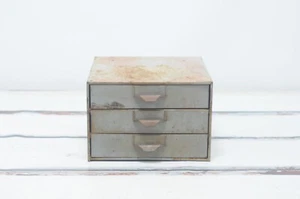 Vintage . Lyons Small Parts Tool Chest Metal 3 Drawer Cabinet Chest Box #4 - Picture 1 of 10