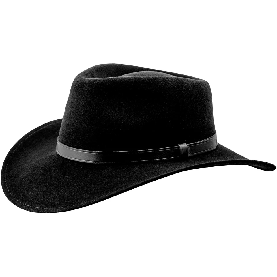 Sombrero Fedora de Lana Sterkowski SHARPS Ala Ancha Elegante Vaquero Negro/Gris/Marrón Foto 1 de 1