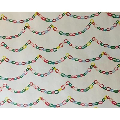 Hallmark Wrapping Paper Christmas Chain Garland 40 sq ft Roll Holiday Gift - Image 1 of 2