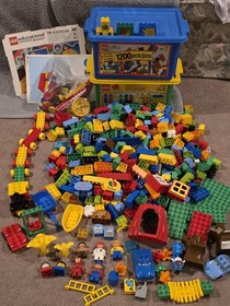 HUGE Lego Duplo lot bulk Figures Train Cars Base Plates And Many Extras 18+ Lbs.