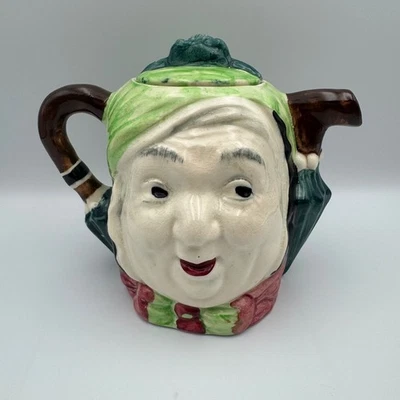 Tetera de cerámica vintage Lingard Sairey Gamp dos caras Dickens Martin Chuzzlewit Foto 1 de 4