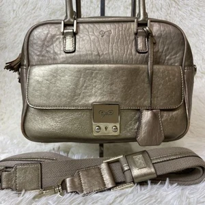 ANYA HINDMARCH Handbag Shoulder Bag Leather Gold 51727c - Picture 1 of 24
