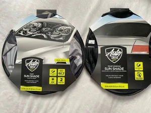 2 Nuevo en Paquete Parabrisas de Coche Auto Drive Twist Parasol Doble Calavera Ajuste Universal 2 piezas - Imagen 1 de 5