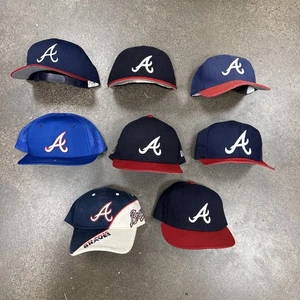 Atlanta Braves Hats Vintage Lot Of 8 Snapback Fitted Logo 7 Twins New Era - Picture 1 of 24