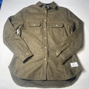 Camisa chamarra de lana para mujer Anian mediana jaspeada negra/marrón/oliva - Imagen 1 de 11