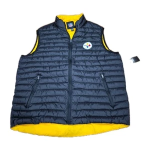 Chaleco Pittsburgh Steelers Talla 2XL Oficial NFL Giii Amarillo Negro Puffer Chaqueta - Imagen 1 de 5