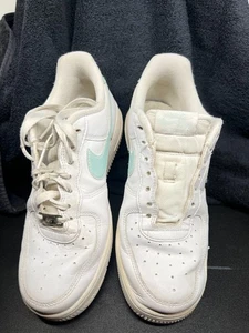 Nike Air Force 1 Low White Leather Jade Swoosh Women’s size 8 - Picture 1 of 11