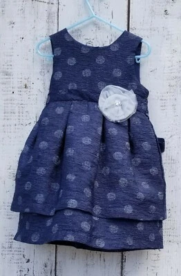 Vestido Pippa & Julie Azul Lunares Sin Mangas Talla 5 Foto 1 de 3