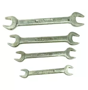 Dunlap V 3/8" to 7/8" Open End Wrench Set 4 Pieces USA Vintage - Picture 1 of 4