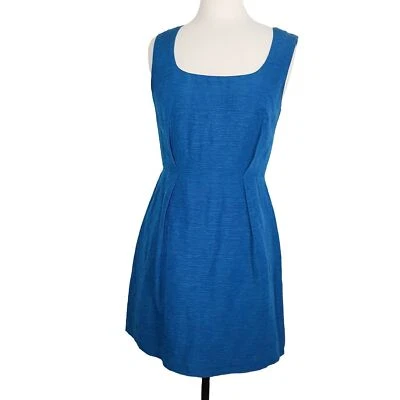 Pilgrim Peacock Dress Silk Linen Blue Green Shimmer Classy Party Designer Dress - image 1 of 4