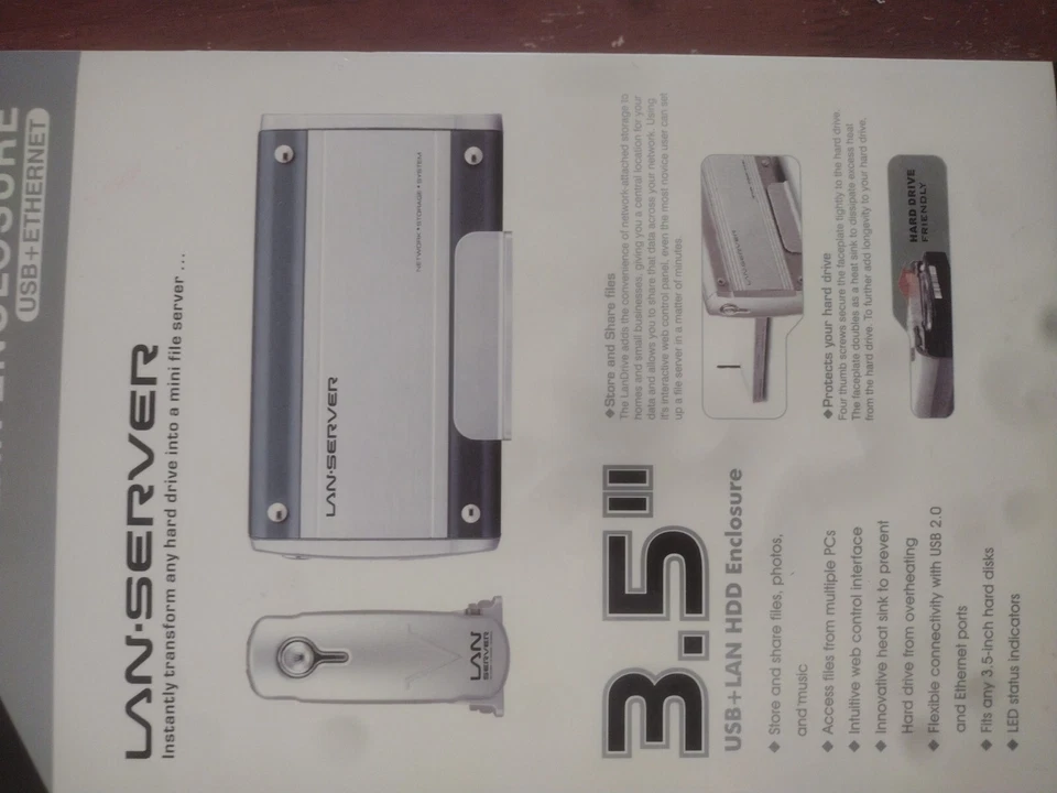 Vintage POWMAX DX-3535-BU (BLUE) Aluminum 3.5" IDE USB & Ethernet LAN Server - Image 1 of 2