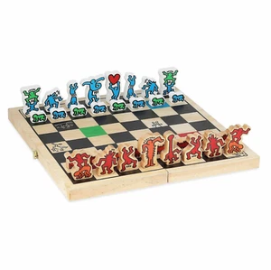 Limited edition Keith Haring art colorful chess set game art toy wooden box New - Picture 1 of 5