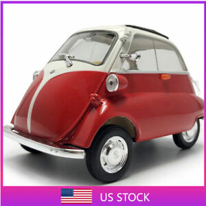 1:18 Vintage 1955 BMW Isetta Model Car Diecast Metal Toy Collection Red & White