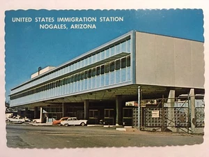 Vintage United States Immigration Station Nogales AZ Arizona Cars In Front - Picture 1 of 2